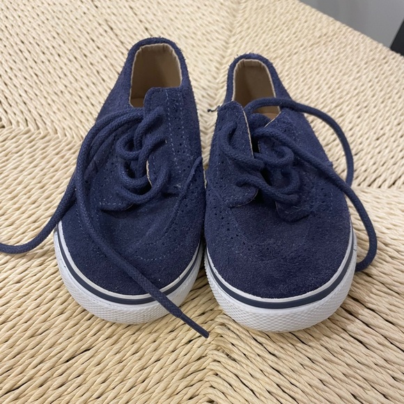 Janie and Jack blue suede lace up dress shoes - Picture 2 of 5